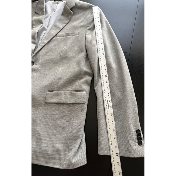 Banana Republic Tailored Slim Fit Blazer Men 44R Gray Textured Sport Coat Jacket - Picture 13 of 16